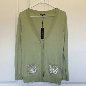 NWT Talbots Cardigan w/ Sequined Pockets